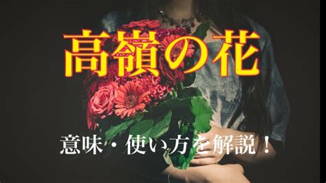 高嶺の花とはどんな人|高嶺の花とはどういう意味？男性が思う高嶺の花の女。